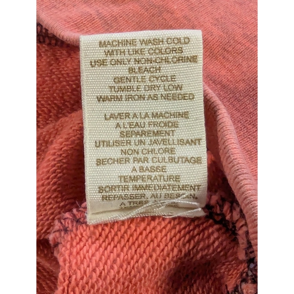 Free People Hoodie Vest Cropped Kangaroo Pocket Orange Dyed Women's Size Large - Picture 8 of 9